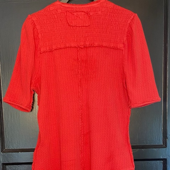 We The Free Red Ribbed Short-Sleeve Knit Top - Picture 2 of 11
